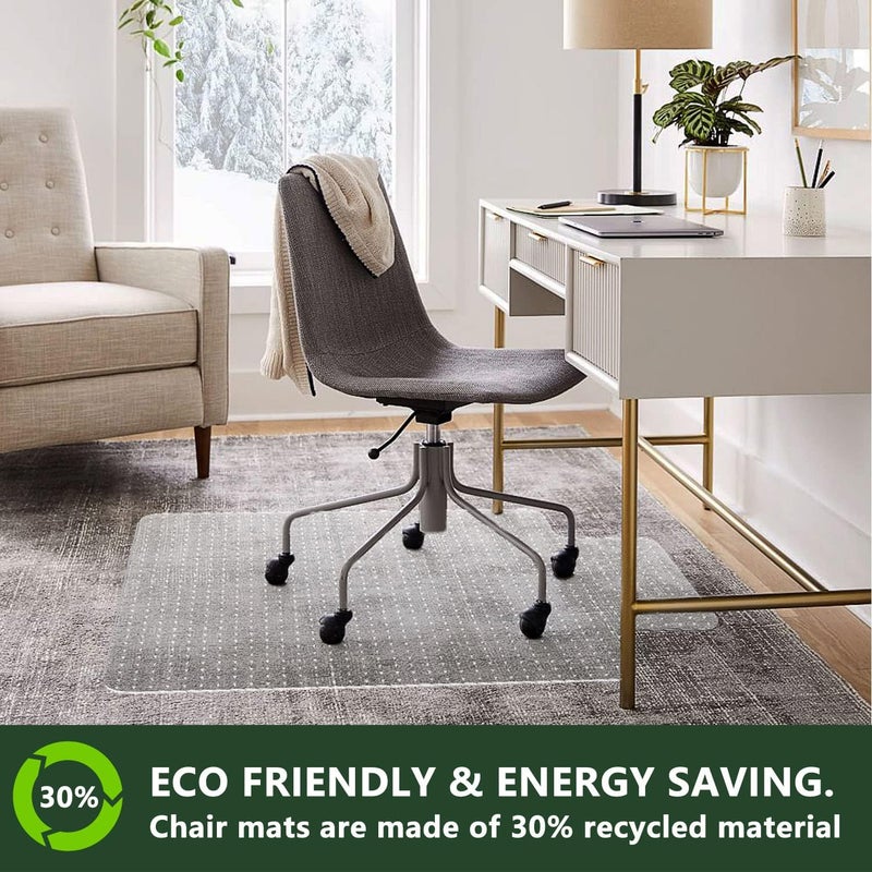 FuturHydro Office Chair Mat for Low Pile Carpet, 48" x 36" Clear Computer Desk Chair Mats for Carpeted Floors, Easy Glide Rolling Plastic Floor Mat (with Lip) - Image 3